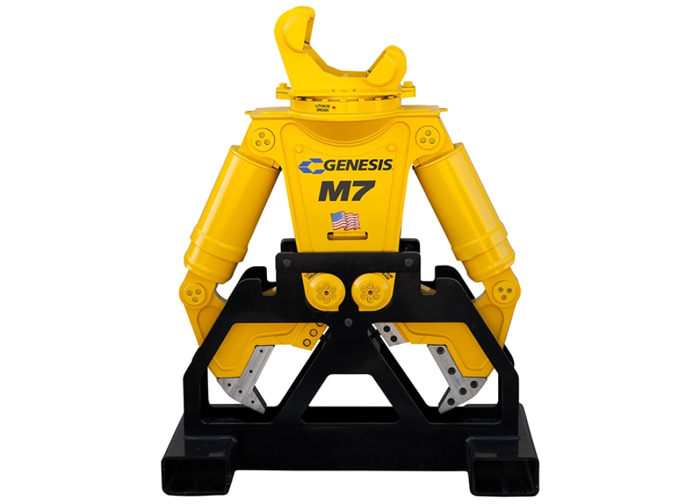 Yellow M7 Concrete Cracker in stand.