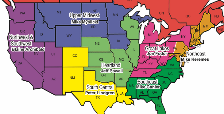 Genesis Sales Territory Map