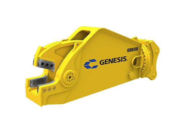 Yellow Genesis rail cutting shear facing left