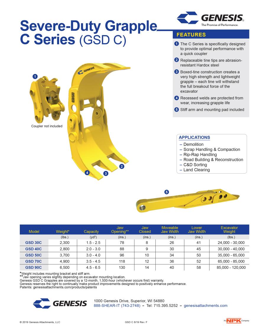 GSD C Spec Sheet