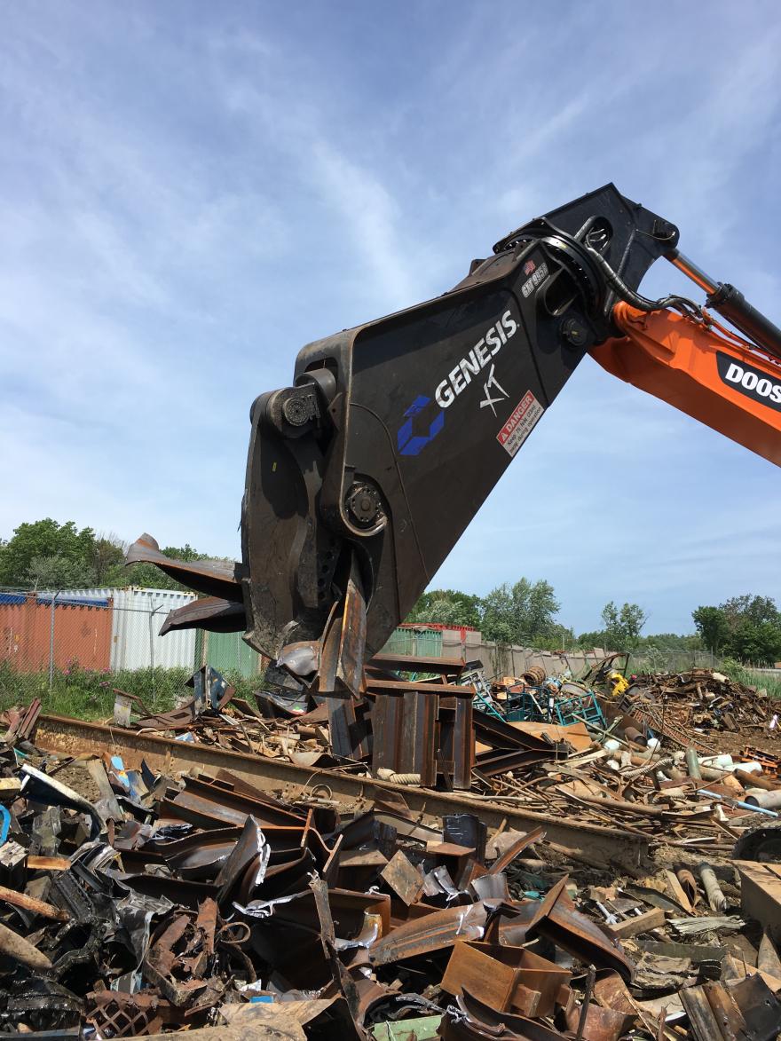 Black GXT shear cutting scrap